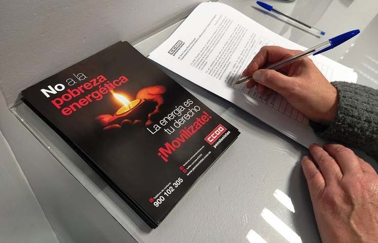 Iniciada la campaña de recogida de firmas contra la pobreza energética por los pensionistas de CCOO.