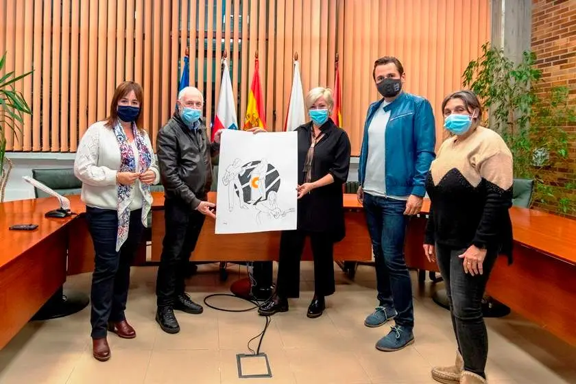 Un momento de la presentación de la portada del CD 'Así suena Polanco'