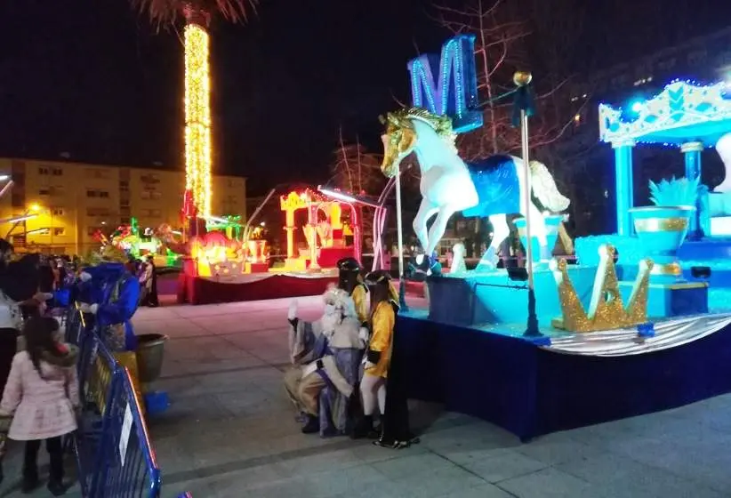 Los Reyes magos en el Parque de Manzanedo, en Santoña.