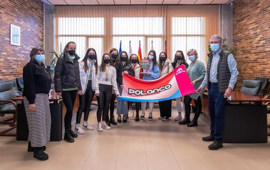 Acto de recibimiento del equipo de voleibol femenino de Polanco