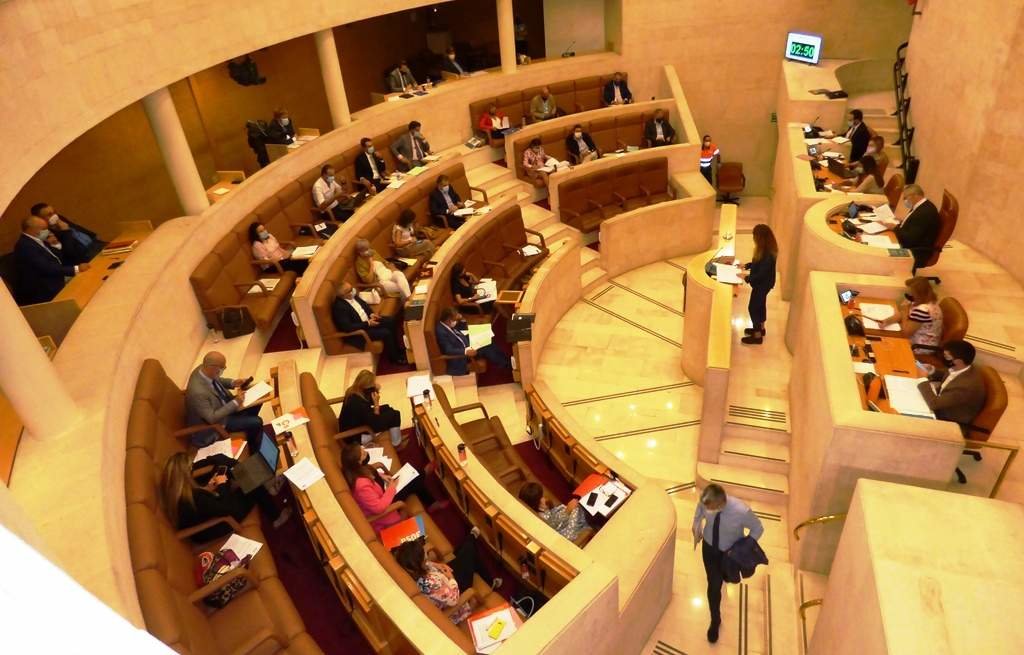 El PSOE y el PRC se votaron en contra en sus propuestas en el debate en el Pleno del Parlamento Cantabria. R.A.