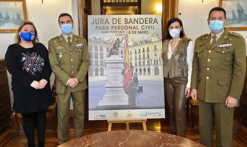 Presentación de la jura de bandera civil en Santander.