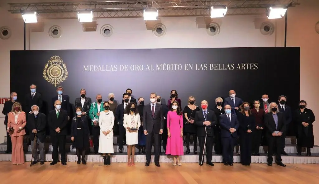 El actor Antonio Resines junto a la Reina de España, Doña Letizia.