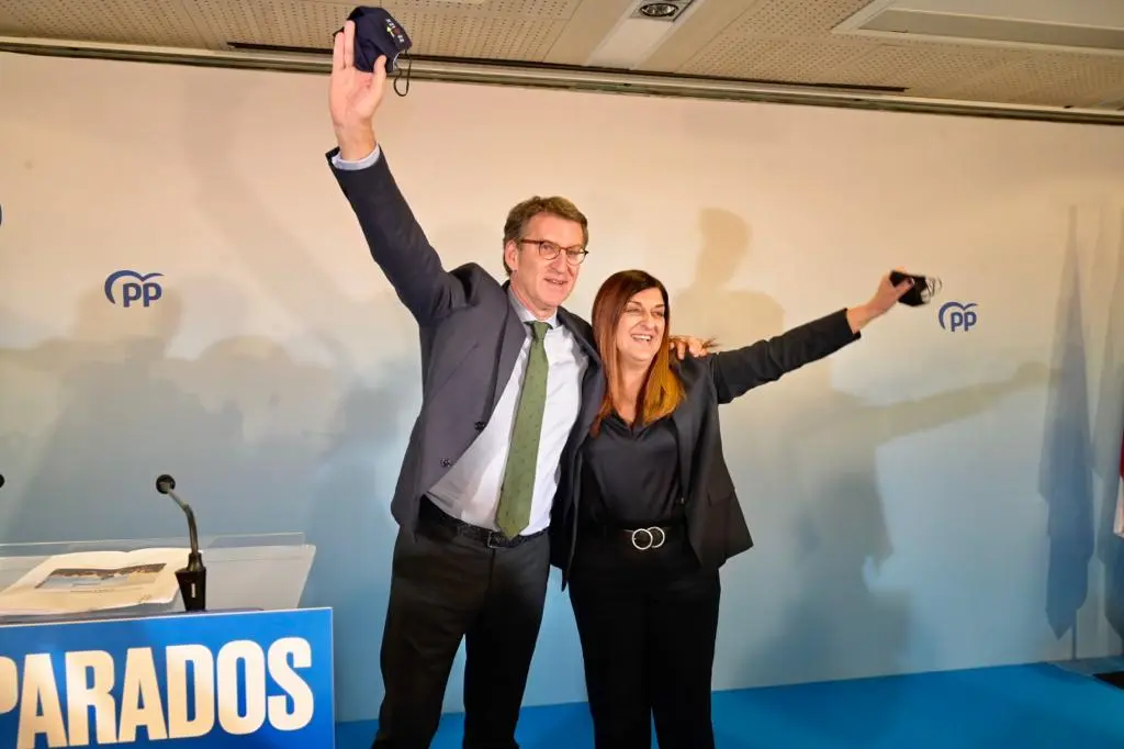 El candidato a la Presidencia del PP, Núñez Feijo en un acto en Santander.