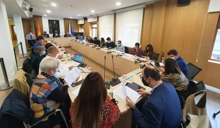 La portavoz de Torrelavega Sí, Blanco Rosa Gómez, durante un Pleno en Torrelavega