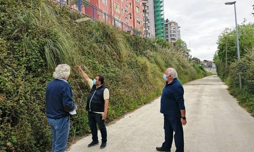 Los regionalistas visitaron el talud en la zona junto a los vecinos.