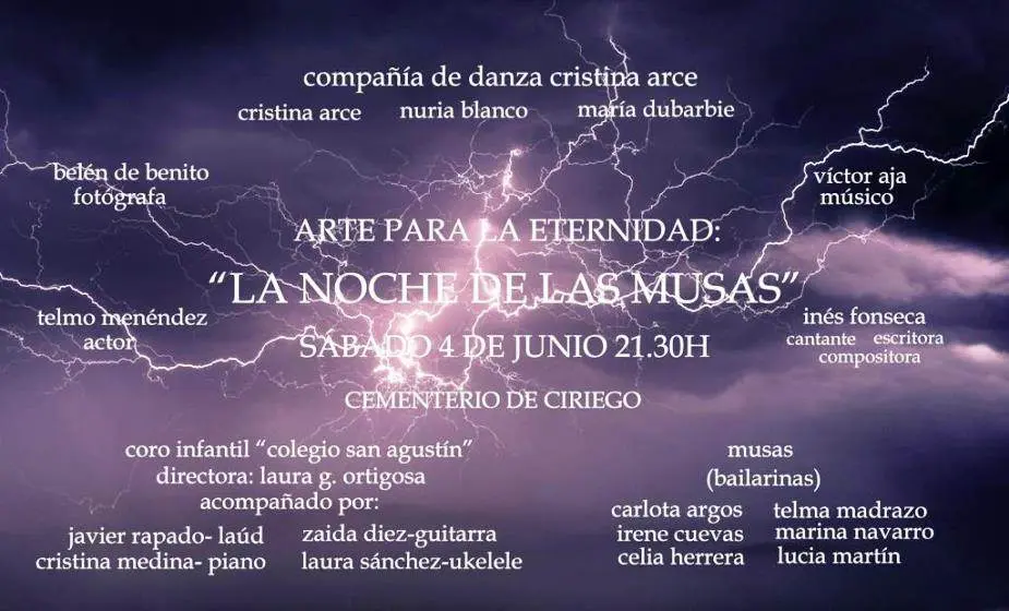 Cartel de la Noche de Las Musas en Ciriego.