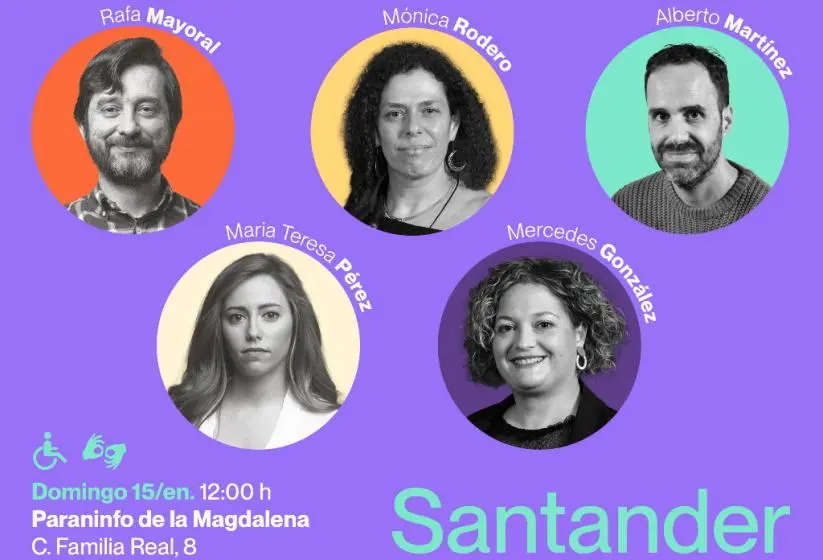 Participantes en en acto de Unidas Podemos en Santander.