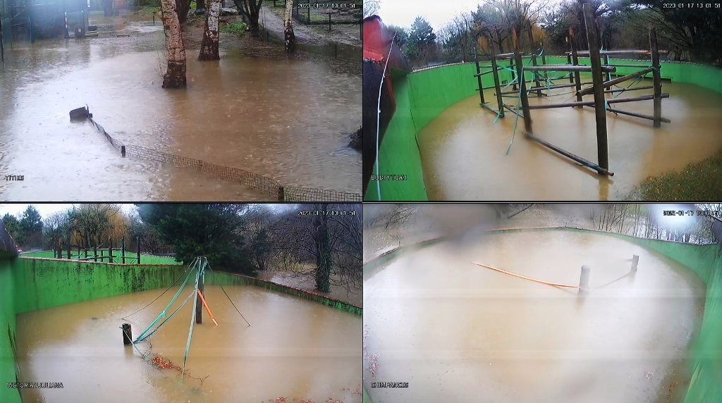 Inundaciones de las instalaciones del Zoo de Santillana del Mar.