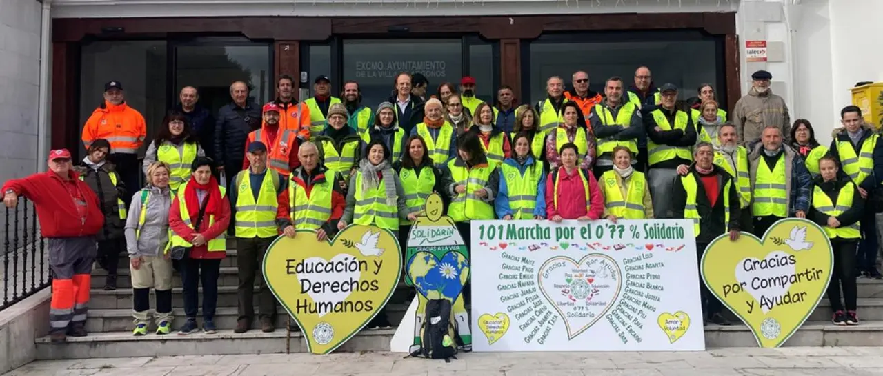 Voluntarios que participan en las Marchas Solidarias.