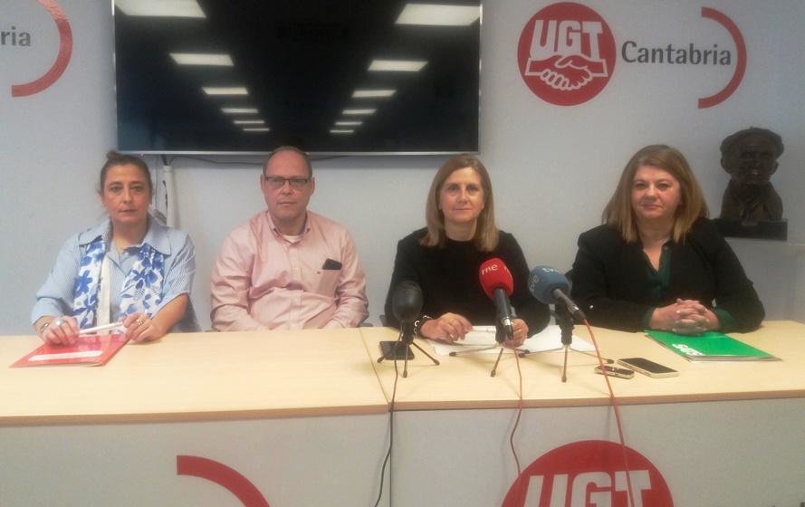 Representantes sindicales en la rueda de prensa sobre el SUAP de Castro Urdiales.