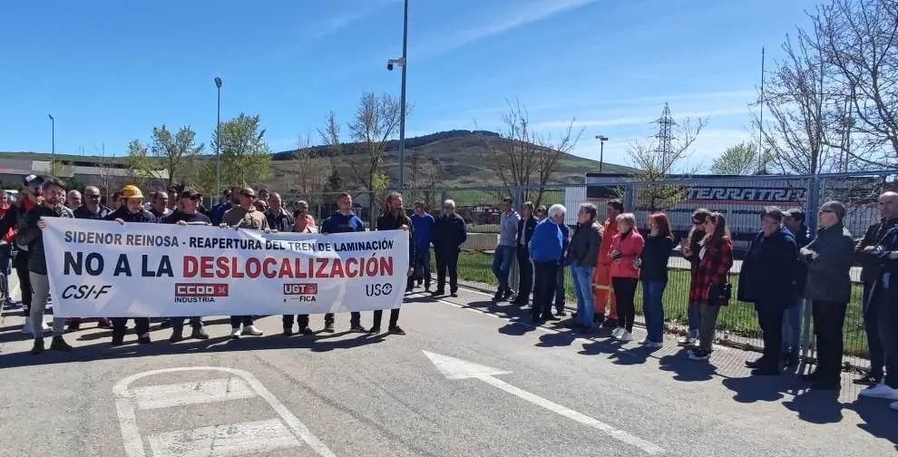 Concentración de los trabajadores de Sidenor.