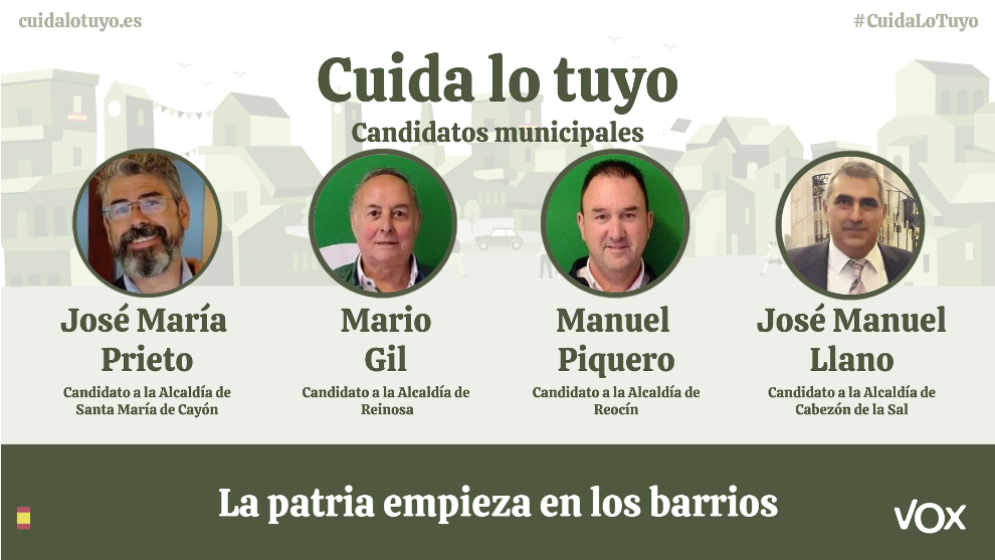 Candidatos de Vox en cuatro municipios.