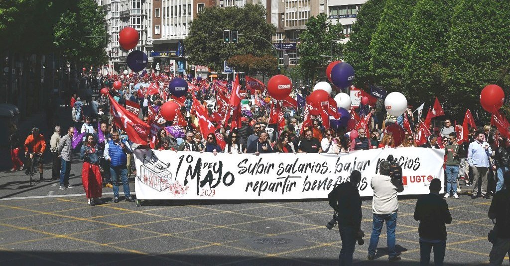 Manifestación  del 1 Mayo en Santander.