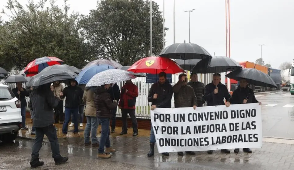 Movilización de los trabajadores de Aspla. Web de USO