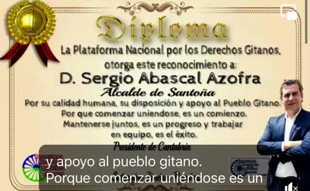 Captura del vídeo en el perfil de la Plataforma Nacional para la Defensa de los Derechos Gitanos.