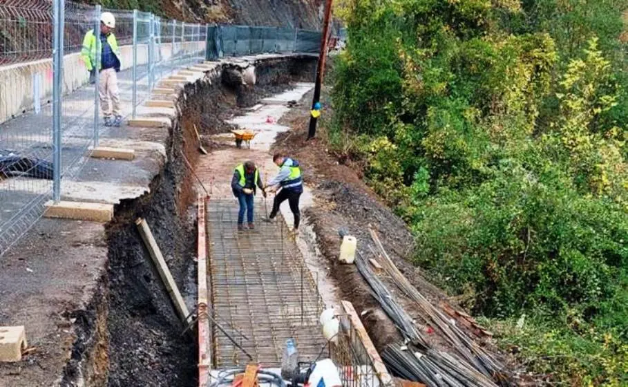 Obras en el Desfiladero de La Hermida.