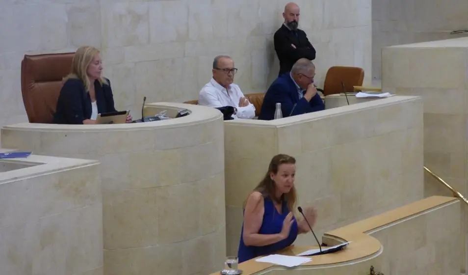 Leticia Díaz en el Pleno del Parlamento.