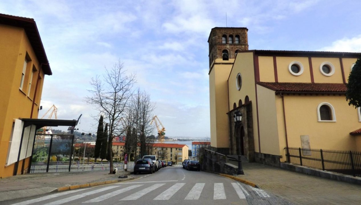 Zona del colegio y la parroquia en El Astillero. R.A.