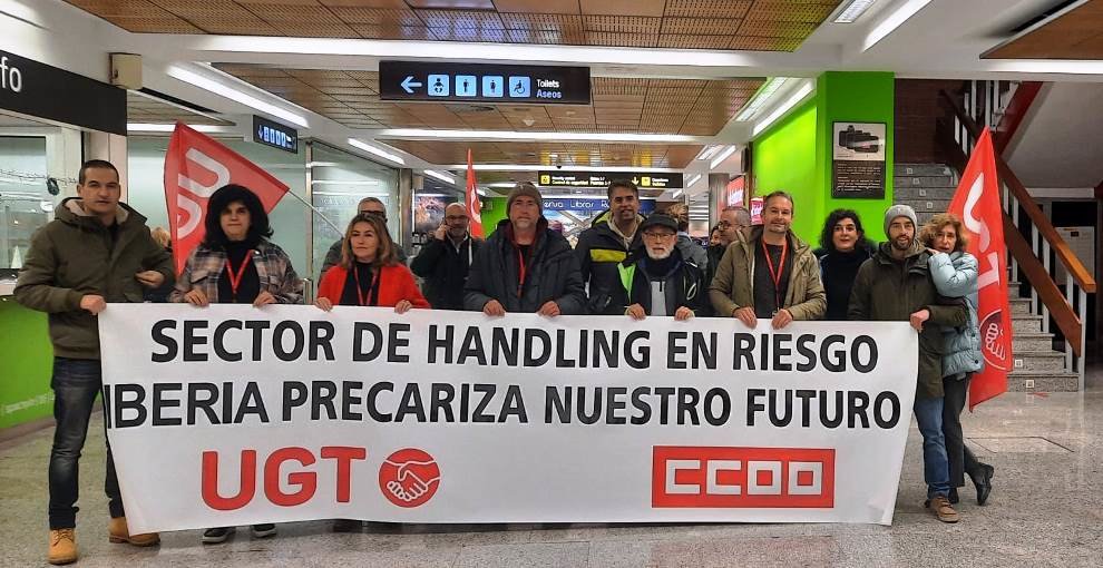 Personal de Handling Iberia en huelga.