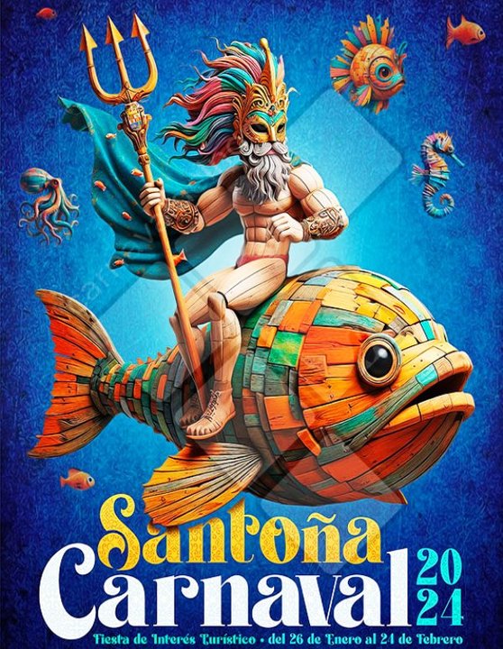 Cartel anunciador del Carnaval de Santoña de 2024.