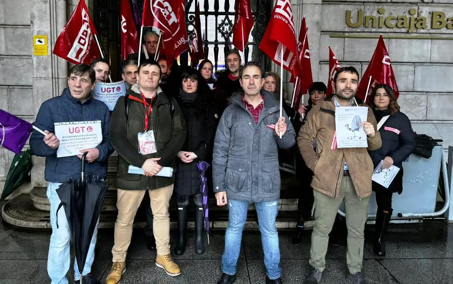 Parón de los trabajadores financieros en Santander.