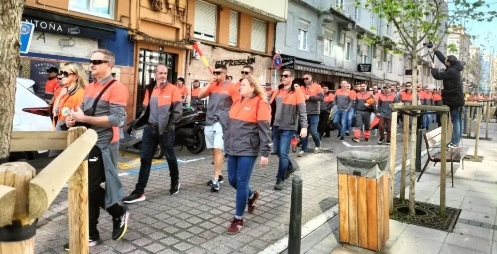 Manifestación de los trabajadores de Bridgstone.