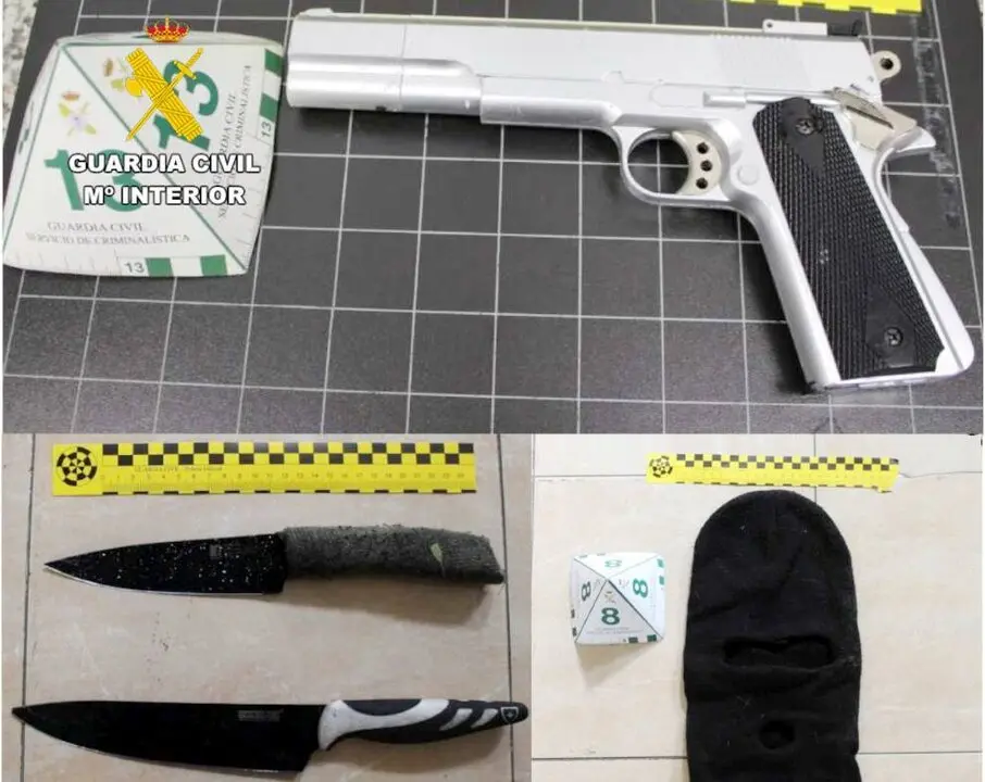Armas incautadas por la Guardia Civil.