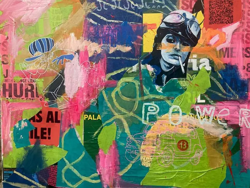 Obra en la muestra de Víctor Cuerno.