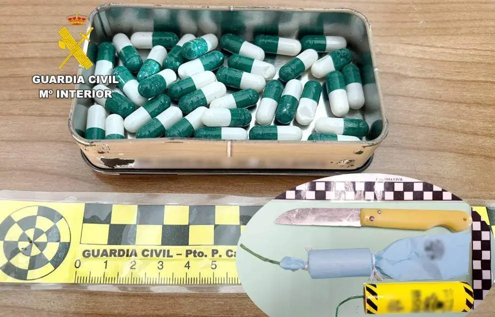 Material incautado en Cacicedo.