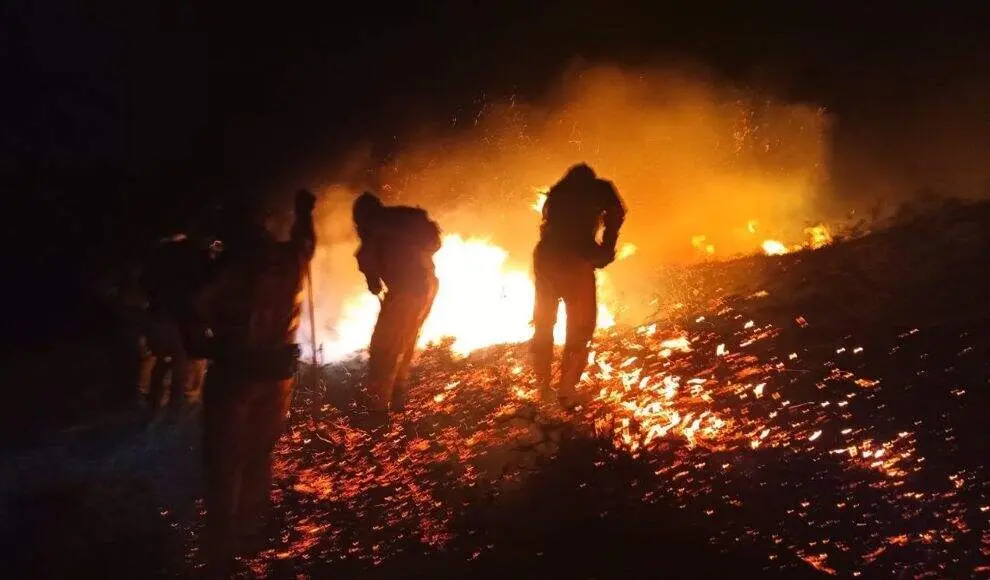 Un momento del incendio.