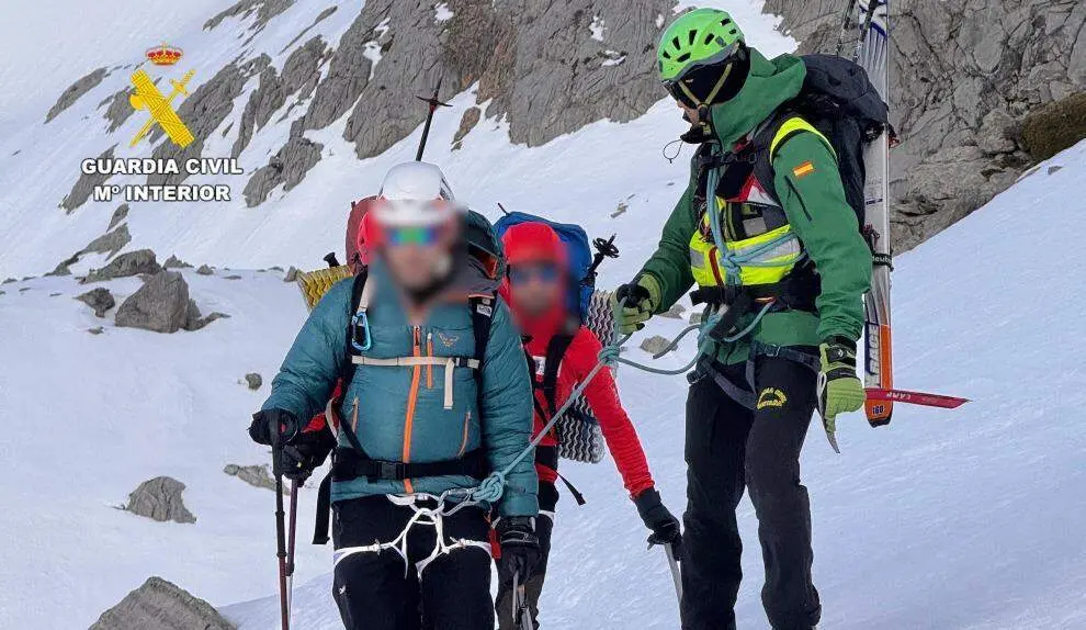 Un momento del rescate en Picos de Europa.