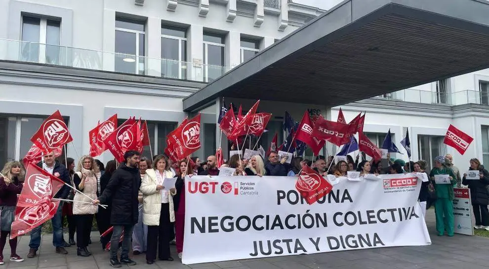 Concentraci&oacute;n del comit&eacute; de empresa de Santa Clotilde.