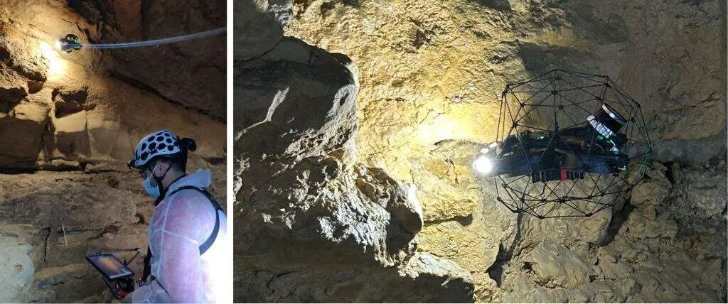 Actuaci&oacute;n en las grietas en la Cueva de Altamira.