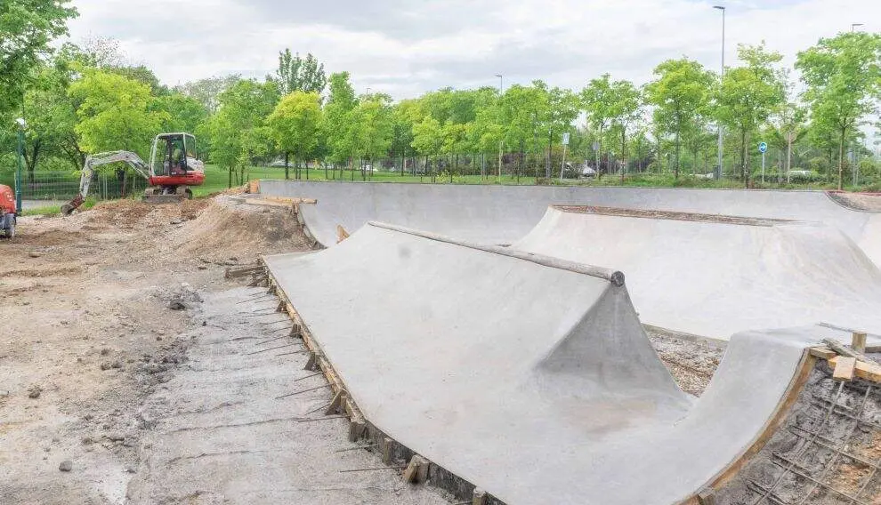 Obras del skatepark en Torrelavega.