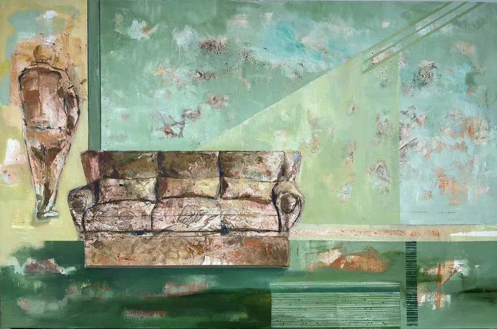 La pintura titulada 'Sala de estar y no estar'.