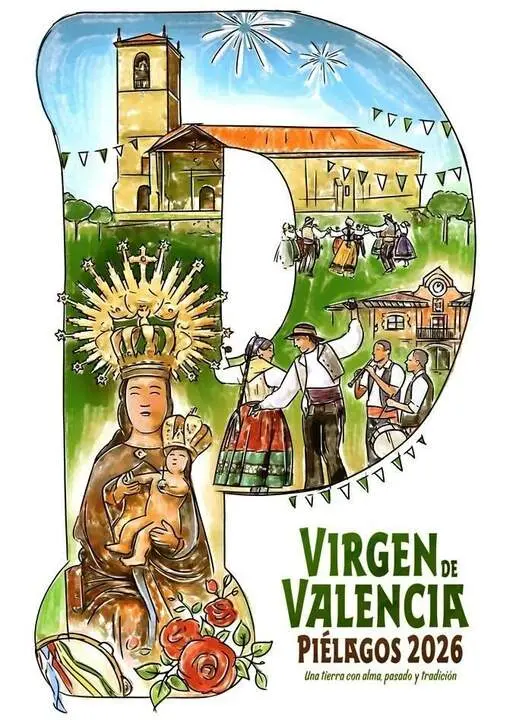 Primer premio del Concurso del cartel anunciador d elas Fiestas de la Virgen de Valencia.