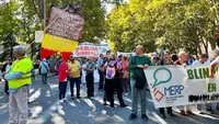 Los manifestantes partieron de la Plaza de Neptuno.