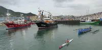 Salida del puerto pesquero de la procesi&oacute;n. R.A.