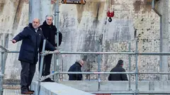 Visita a las obras del desag&uuml;e del embalse del Ebro.
