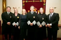 Un momento del acto con los asistentes en los Juzgados.