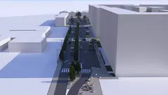 Infograf&iacute;a del proyecto en las calles.