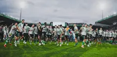 Celebraci&oacute;n de los jugadores del Racing.