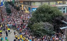 Chupinazo en las Fiestas de Santiago en Santander.
