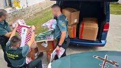 Camisetas intervenidas por la Guardia Civil.