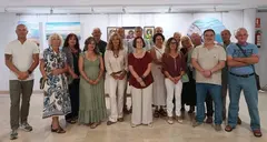 Artistas en la colectiva en Santo&ntilde;a.