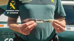 Navaja intervenida por la Guardia Civil.