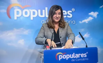 a presidenta del PP, María José Saenz de Buruaga, hace balance del año 2021