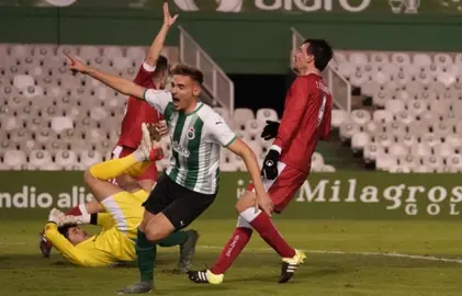 El Racing celebra uno de los goles.