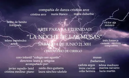 Cartel de la Noche de Las Musas en Ciriego.